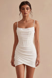 Bodycon Corset Spaghetti Short Little White Short Short