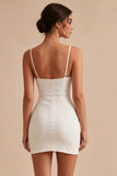 Bodycon Corset Spaghetti Short Little White Short Short