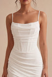 Bodycon Corset Spaghetti Short Little White Short Short
