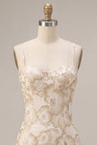 Ivoire Bodycon Spaghetti Straps Mini Mini Robe Jacquard à fleurs