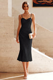 Robe Midi fronceuse à bretelles blanches de sirène