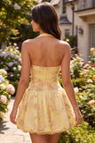 Robe de fin d’année à la maison brodée à fleurs brodée en ligne A