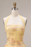 Robe de fin d’année à la maison brodée à fleurs brodée en ligne A
