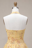 Robe de fin d’année à la maison brodée à fleurs brodée en ligne A