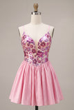 Robe de rentrée à la maison rose rose à bretelles fines avec paillettes
