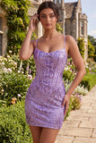 Robe de rentrée à la maison avec bretelles fines Plum Bodycon Bodycon, Corset, sequins, robe de rentrée avec nœud