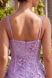 Robe de rentrée à la maison avec bretelles fines Plum Bodycon Bodycon, Corset, sequins, robe de rentrée avec nœud