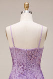 Robe de rentrée à la maison avec bretelles fines Plum Bodycon Bodycon, Corset, sequins, robe de rentrée avec nœud