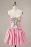 Robe de rentrée à la maison rose rose à bretelles fines avec paillettes