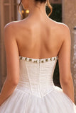 Corset En dentelle Sweetheart Ligne Blanche Courte de rentrée à la maison avec volants
