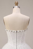 Corset En dentelle Sweetheart Ligne Blanche Courte de rentrée à la maison avec volants