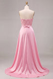 Robe de rentrée avec sequins bodycon rose sans bretelles avec ceinture
