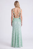 Longue robe de demoiselle d’honneur à bretelles fines en sirène sage florale en chiffon