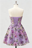 Robe de retour à la maison avec des paillettes florales ligne A et dentelle remontée