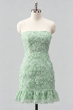 Robe de bal de la rentrée, bleu clair, bodycon, bustière, à volants, perlées à fleurs, avec lacet dans le dos