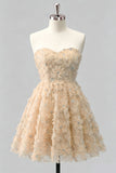 Robe de bal à la maison à perles florales Dusty Rose Sweetheart A-Line avec des dentelles dans le dos