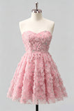 Robe de bal à la maison à perles florales Dusty Rose Sweetheart A-Line avec des dentelles dans le dos