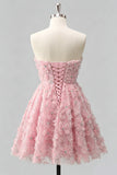 Robe de bal à la maison à perles florales Dusty Rose Sweetheart A-Line avec des dentelles dans le dos