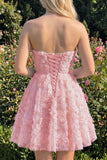 Robe de bal à la maison à perles florales Dusty Rose Sweetheart A-Line avec des dentelles dans le dos