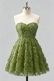 Robe de bal à la maison à perles florales Dusty Rose Sweetheart A-Line avec des dentelles dans le dos