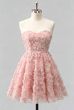 Robe de bal à la maison à perles florales Dusty Rose Sweetheart A-Line avec des dentelles dans le dos