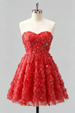 Robe de bal à la maison à perles florales Dusty Rose Sweetheart A-Line avec des dentelles dans le dos