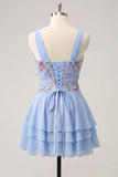Robe de rentrée rose rose à col en V à paillettes en rangées avec dentelle dans le dos