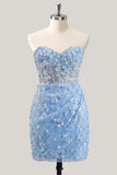 Robe de rentrée bodycon, corset fleuri transparent sans bretelles, paillettes à la maison avec dentelle dans le dos
