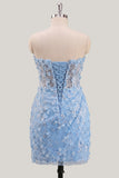 Robe de rentrée bodycon, corset fleuri transparent sans bretelles, paillettes à la maison avec dentelle dans le dos