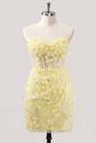 Robe de rentrée bodycon, corset fleuri transparent sans bretelles, paillettes à la maison avec dentelle dans le dos