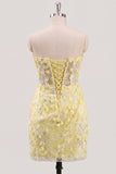 Robe de rentrée bodycon, corset fleuri transparent sans bretelles, paillettes à la maison avec dentelle dans le dos