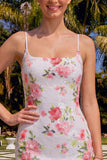 Robe de rentrée à la maison avec des brides blanches blanches scintillantes à sequins floraux avec lacet dans le dos