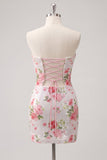Robe de bal à la maison avec des paillettes bodycon, Twiny Cuty Cuty White Lock Hole Bodycon, avec lacet dans le dos