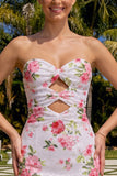 Robe de bal à la maison avec des paillettes bodycon, Twiny Cuty Cuty White Lock Hole Bodycon, avec lacet dans le dos