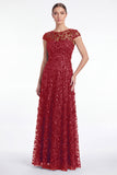 Robe longue de la mère de la mariée à manches longues à col rond bleu marine marine