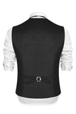 Veste de costume noir à revers à pointe simple boutonné avec perles