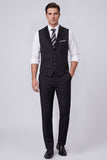 Veste de costume noir à revers à pointe simple boutonné avec perles