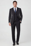 Costumes de bal pour hommes à revers châle noir 3 pièces avec un bouton et perles