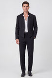 Costumes noirs 2 pièces un bouton pour hommes de bal