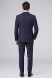 Costumes de bal pour hommes en bleu marine foncé 2 pièces à revers point, un bouton,