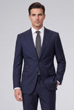 Costumes de bal pour hommes en bleu marine foncé 2 pièces à revers point, un bouton,