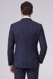 Costumes de bal pour hommes en bleu marine foncé 2 pièces à revers point, un bouton,