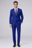 Costumes de bal pour hommes en bleu marine foncé 2 pièces à revers point, un bouton,