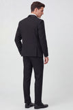 Costumes de bal double boutonnage noirs à revers noir en deux pièces pour hommes à boutonnage