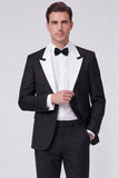 Costumes de bal pour hommes en revers Peak Red, deux pièces et un bouton,
