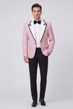 Costumes de bal pour hommes en revers Peak Red, deux pièces et un bouton,
