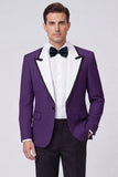 Costumes de bal pour hommes en revers Peak Red, deux pièces et un bouton,