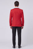 Costumes de bal pour hommes en revers Peak Red, deux pièces et un bouton,