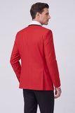 Costumes de bal pour hommes en revers Peak Red, deux pièces et un bouton,