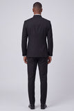 Costumes de bal noirs 2 pièces à simple bouton, avec broderies
